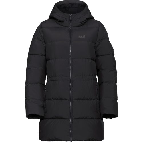 Jack Wolfskin, Jack Wolfskin Daunenmantel "FROZEN PALACE LONG JKT W RDS" mit Kapuze, wärmeisolierende Daunenfüllung, winddicht