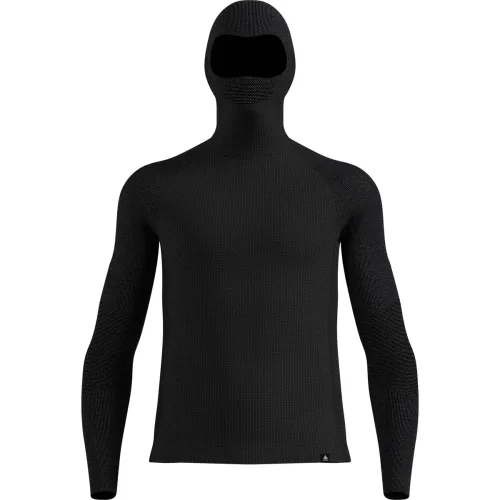 Odlo, Odlo Seamless Performance Wool Base Layer mit Gesichtsmaske für Herren - Wandern, Skilanglauf - schwarz, XL