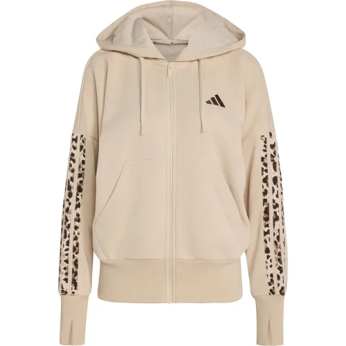 Adidas Sportswear, adidas Sportswear Kapuzensweatjacke "SEASONAL ESSENTIALS 3-STREIFEN, ANIMALPRINT"