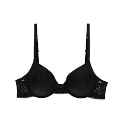 Lace Comfort BH mit Bügel, gefüttert in schwarz