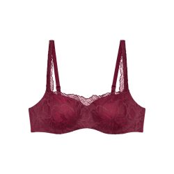 Body Make-Up Illusion Lace BH mit Bügel, gefüttert in rot