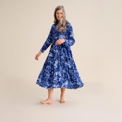 Andia Kleid lang in blau