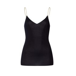 Cotton Seamless Top Spaghetti in schwarz