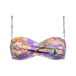 Dreamscape Tropics Bikini Top ohne Bügel gefüttert in violett
