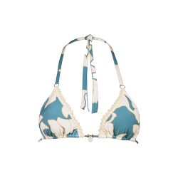 Floral Abstract Bikini Top ohne Bügel ungefüttert in blau