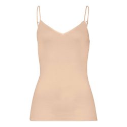 Cotton Seamless Top Spaghetti in beige
