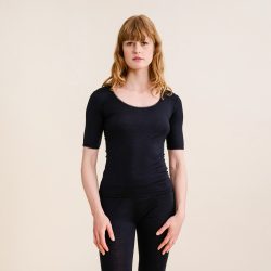 Merino Sensation Shirt Kurzarm in schwarz