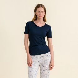 Bahira Pyjama Oberteil, kurz in blau