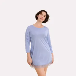 Feline Nachthemd kurz in blau