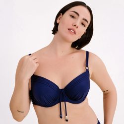 Crystal Bikini Top mit Bügel gefüttert in blau