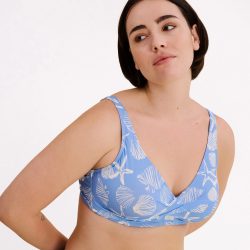 Caren Bikini Top ohne Bügel gefüttert in blau