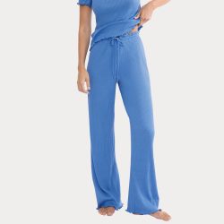 Mix & Match Pointelle Pyjama Unterteil in blau