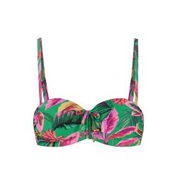 Floral Forest Bikini Top mit Bügel gefüttert in grün
