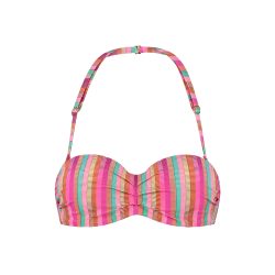 Tropical Lines Bikini Top mit Bügel gefüttert in pink