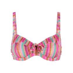 Tropical Lines Bikini Top mit Bügel ungefüttert in pink