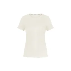 Versatile Rib Pyjama Oberteil, kurz in weiss