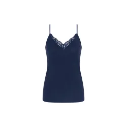 Amourette Pyjama Oberteil, ohne Ärmel in blau