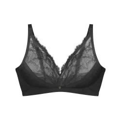 Love in Lace BH ohne Bügel, gefüttert in schwarz