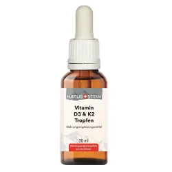 NATURSTEIN Vitamin D3 K2 Öl Tropfen Glasflasche (20ml)
