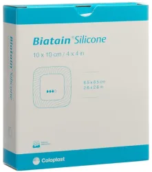 Biatain Silicone Schaumverband, 10x10cm, selbst-haftend (10 Stk)