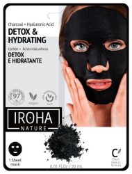 iroha - Tissue Face Mask - Charcoal+Ha - Biodegradable, 23 ml