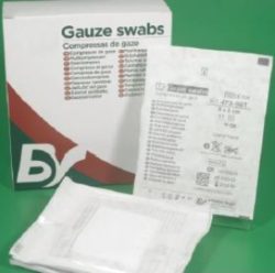 Bastos Gaze Faltkompressen 17-fädig ohne RX, 5x5cm, 12-fach, steril (40 Stk)