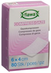 Flawa Gazekompressen geschnitten 4x6cm 80 Stück