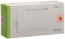 cosaLine Untersuchungshandschuhe S Latex Satin weiss puderfrei (100 Stück)