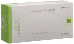cosaLine Untersuchungshandschuhe M Latex Satin weiss puderfrei (100 Stück)