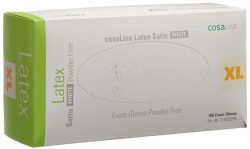 cosaLine Untersuchungshandschuhe XL Latex Satin weiss puderfrei (100 Stück)