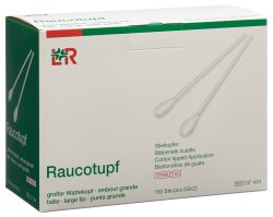 Raucotupf Wattestäbchen 15cm, grosser Kopf, steril (50x2 Stk)