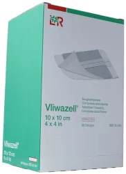 Vliwazell Saugkompresse, 10x10cm, steril (60 Stk)