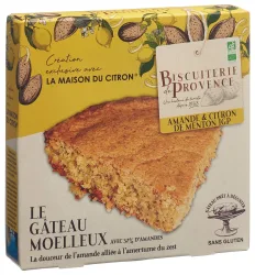 BISCUITERIE DE PROVENCE Weicher Bio-Mandelkuchen mit Zitrone, glutenfrei (225g)