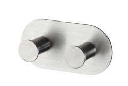 WENKO Edelstahl Wandhaken Cona Duo matt, 10x3x5cm (1 Stk)