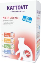 KATTOVIT Feline Diet Nassfutter Katze Niere/Renal Multipack in Sauce 12x85 g