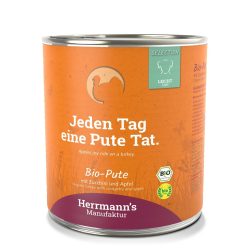Herrmann's Bio Pute mit Zucchini und Apfel, Nassfutter für Hunde (800g)