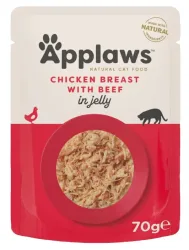 Applaws Nassfutter mit Huhn und Rind in Gelee (70g)