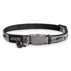 rogz Nightcat Katzenhalsband schwarz, Halsumfang 20-31cm (1 Stk)