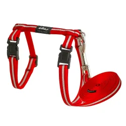 rogz Alleycat Katzengeschirr und -leine rot, Halsumfang 20-30cm (1 Stk)