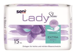 seni Lady Slim Extra Einlage atmungsaktive anatomische 14x29.5cm 4 Tropfen (15 Stück)