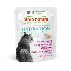Almo Nature HFC Hydration mit Lachs und Brühe, Nassfutter für Katzen (50g)