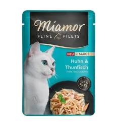Miamor Feine Filets in Sauce Huhn und Thunfisch Nassfutter für Katzen (100g)