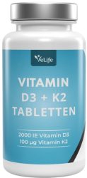 VeLife Vitamin D3 + K2 Tabletten (120 Stk)