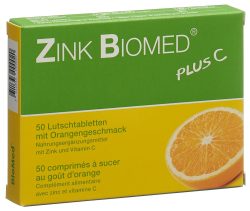 Zink Biomed Plus C Lutschtabletten, Orange (50 Stk)