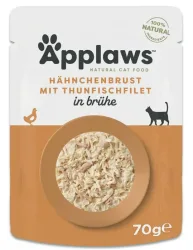 Applaws Hühnerbrust mit Thunfisch in Brühe, Nassfutter für Katzen (70g)