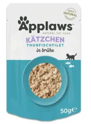 Applaws Kitten Thunfischfilet in Brühe, Nassfutter für Katzen (50g)