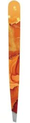 Hausmann Pinzette schräg, Marmor-Glitzer, orange (1 Stk)