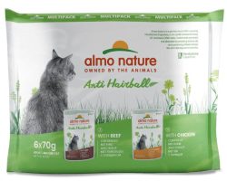Almo nature Almo Holistic Anti Hairball Multipack 6x70 g mit Rind & Huhn