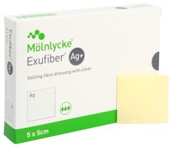 Exufiber Ag+ 5x5cm Faserverband (10 Stk)