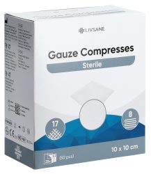 Livsane sterile Mullkompresse, 10x10cm (2x25 Stk)